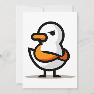 Grommige Eend Minimalistisch Cartoonesk Mascotte Aankondiging