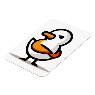 Grommige Eend Minimalistische Cartoon Mascotte Magneet