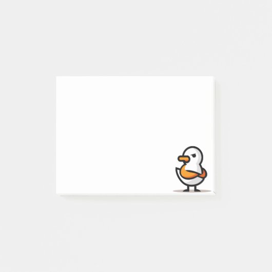 Grommige Eend Minimalistische Cartoon Mascotte Post-it® Notes (Voorkant)