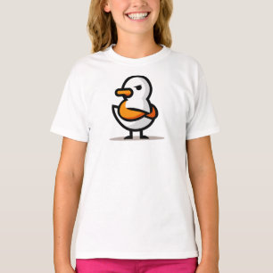 Grommige Eend Minimalistische Cartoon Mascotte T-shirt