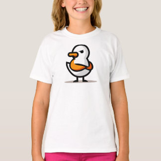 Grommige Eend Minimalistische Cartoon Mascotte T-shirt