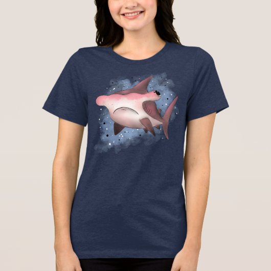 Grommige hamerhaai Tri-Blend shirt (Voorkant)