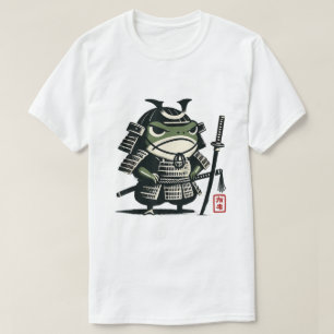Grommige Kikker Samurai Japanse Inkt Ontwerp T-shirt
