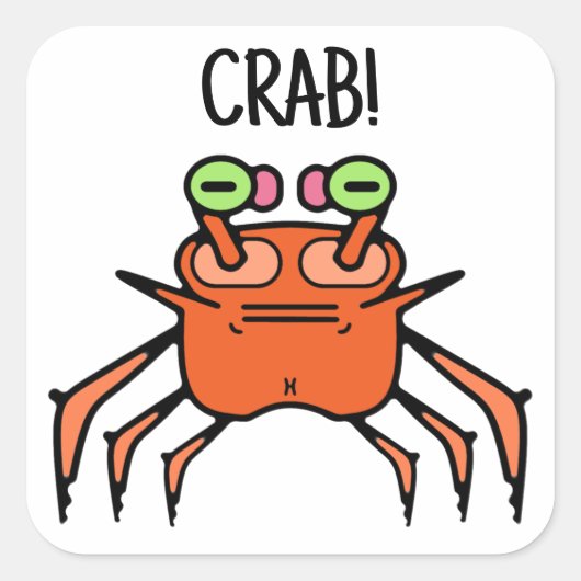 Grommige Krab Grappige Sticker (Voorkant)