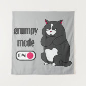 Grommige modus aan grappige dikke kat   wandkleed (Voorkant)