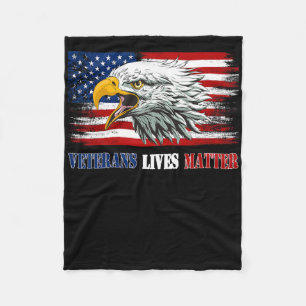 Grommige Oude Veteraan Amerikaanse Adelaar Vlag Ve Fleece Deken