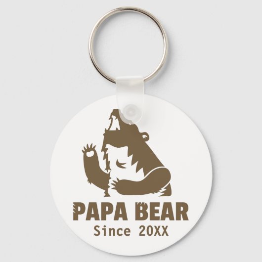 Grommige Papa Beer sinds Jaar van de Vader Sleutelhanger (Voorkant)