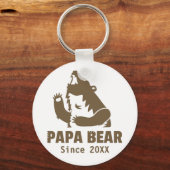 Grommige Papa Beer sinds Jaar van de Vader Sleutelhanger (Voorkant)