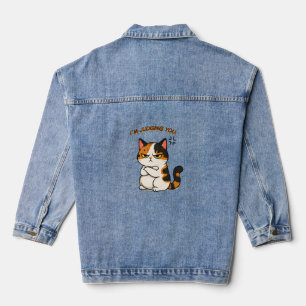 Grommige schildpadkat - ik oordeel je denim jacket