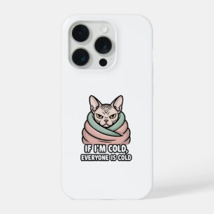 Grommige Sphynx Kat Koude Humor Cartooneske Kunst iPhone 15 Pro Case