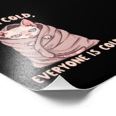 Grommige Sphynx Kat Koude Humor Illustratie Foto Afdruk (Hoek)