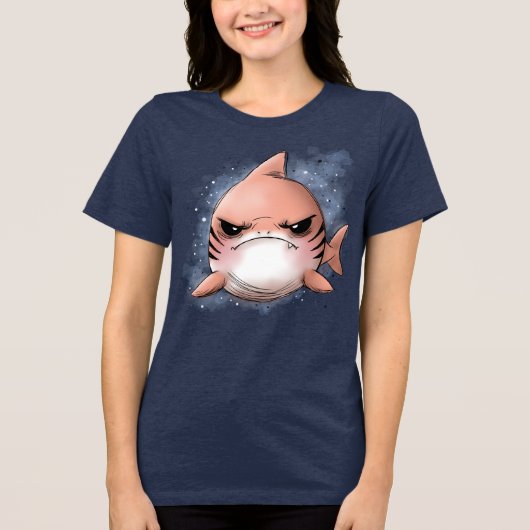 Grommige Tijgerhaai Tri-Blend Shirt (Voorkant)