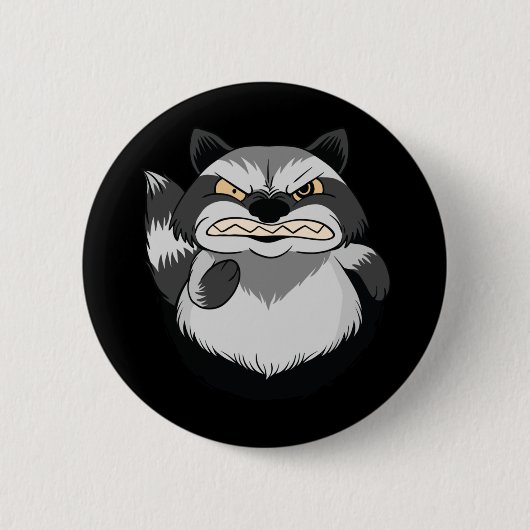 Grommige Wasbeer Ronde Button 5,7 Cm (Voorkant)