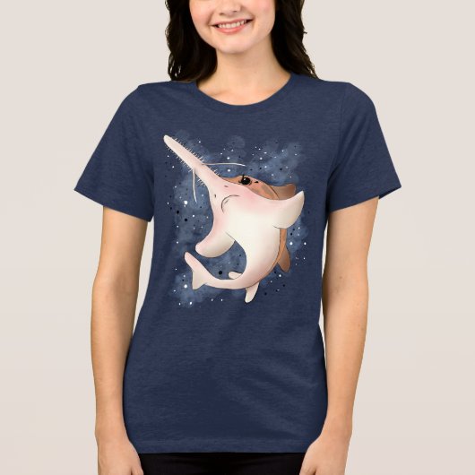 Grommige Zaaghaai Tri-Blend Shirt (Voorkant)