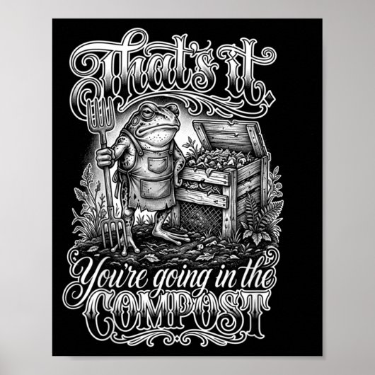 Grompot Tuinman Je Gaat in de Compost Poster (Voorkant)