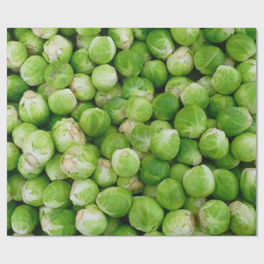 Grön Bryssel Kål Cadeaupapier (Vlak)