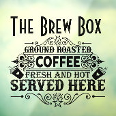 Grond gebrand Koffie, aangepast bedrijf Raamsticker (Vel 3)