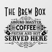 Grond gebrand Koffie, aangepast bedrijf Raamsticker (Vel)