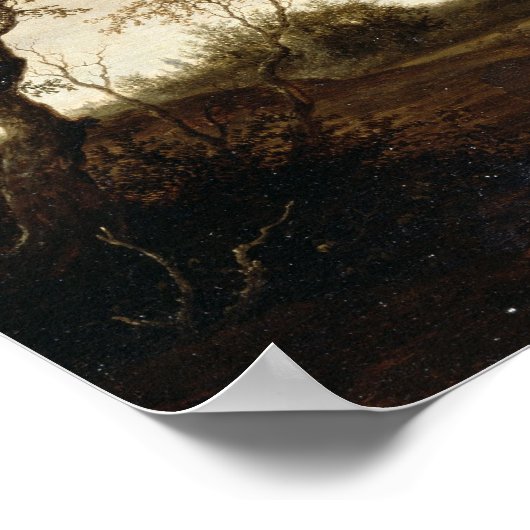 Grond landschap (olie op het paneel) poster (Hoek)