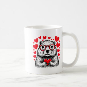Grond marmot Rood Hart Vorm Valentijnsdag Dier Lie Koffiemok