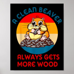 Grond marmot Volwassenen grap Een schone bever kri Poster