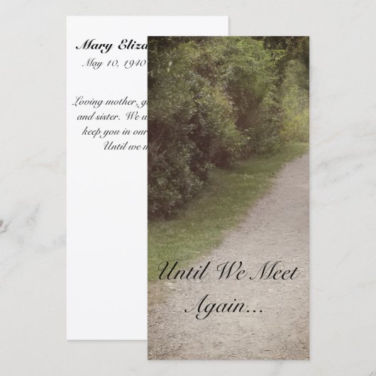 "Grond pad" Memorial Kaarten (Voorkant / Achterkant)