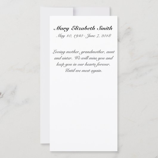 "Grond pad" Memorial Kaarten (Achterkant)