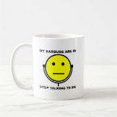 Grond stoppen met praten tegen mij Funny Mug Koffiemok (Links)