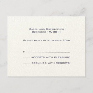 Grondbeginselen : Nachtblauw: Antwoordkaartjes RSVP Kaartje