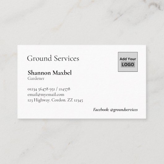 Gronddiensten Landschapsarchitectuur Tuinman Visitekaartje (Achterkant)