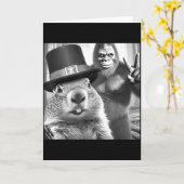 Gronddier maakt selfie met Bigfoot Grappige Grondd Kaart (Gele Bloem)