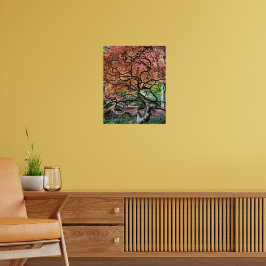 Gronde Kromme Japanse Esdoorn Boom Foto Poster