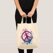 GRONDGEBIED EN SPLATTER VREDESTEKST TOTE BAG (Voorkant (product))
