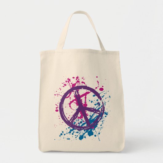 GRONDGEBIED EN SPLATTER VREDESTEKST TOTE BAG (Voorkant)