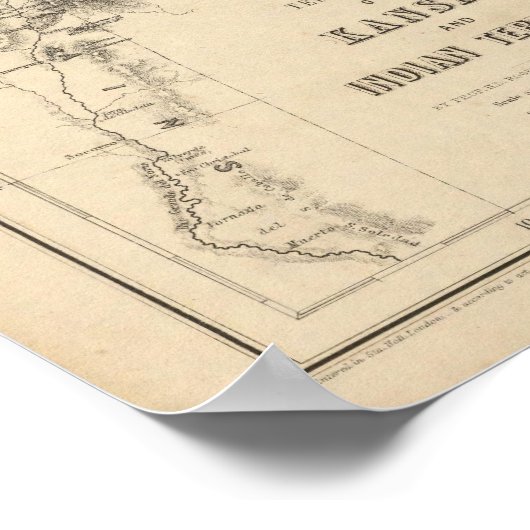 Grondgebied van Kansas en Indianen Poster (Hoek)