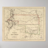 Grondgebied van Kansas en Indianen Poster (Voorkant)