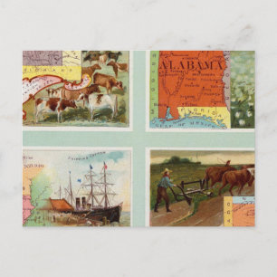 Grondgebied Wyoming, Alabama, Louisiana, Kansas Briefkaart