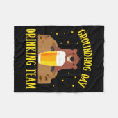 Grondhoerndag Drinkteam Grappige Grondhoern Liefhe Fleece Deken (Voorkant (Horizontaal))