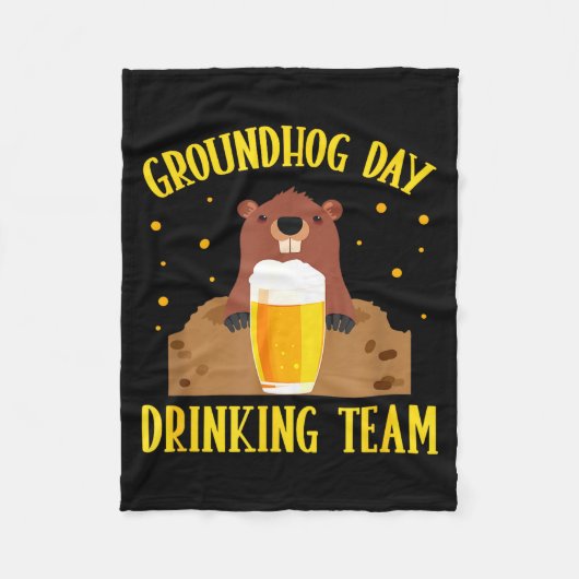 Grondhoerndag Drinkteam Grappige Grondhoern Liefhe Fleece Deken (Voorkant)