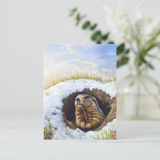 Grondhog Briefkaart (Staand voorkant)