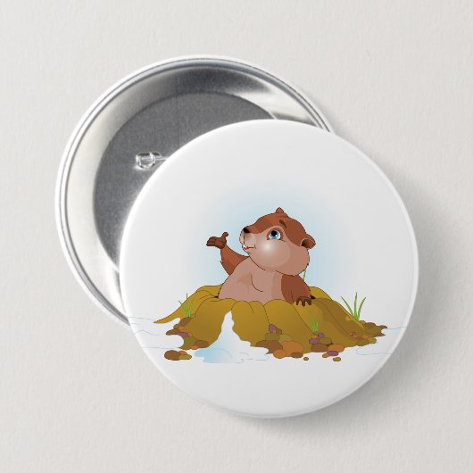 Grondhog Button (Voorkant /achterkant)