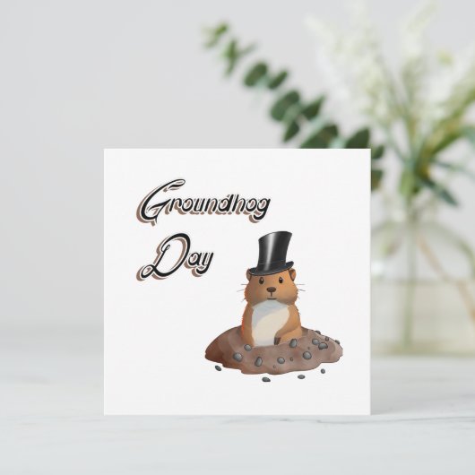 grondhog dag vlakke Kaart (Staand voorkant)