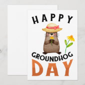 Grondhog Feestdagenkaart (Voorkant / Achterkant)