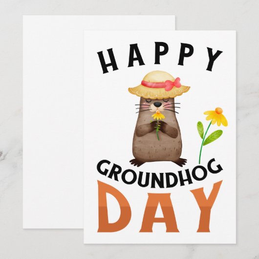 Grondhog Feestdagenkaart (Voorkant / Achterkant)
