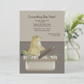 Grondhog in een uitnodiging van een mandje (Staand voorkant)