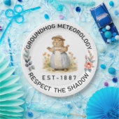 Grondhog Papieren Bordje (Feest)