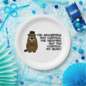 Grondhog regelt weer, je controleert mijn hart papieren bordje (Feest)