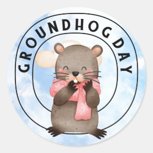 Grondhog Ronde Sticker