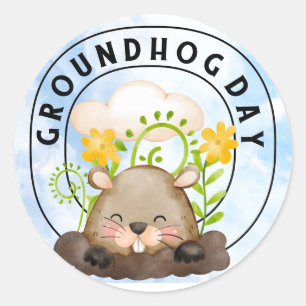 Grondhog Ronde Sticker