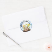 Grondhog Ronde Sticker (Envelop)